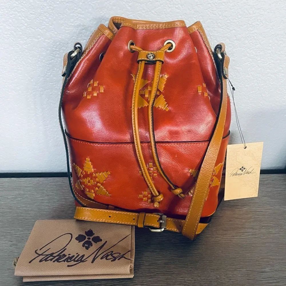 Patricia Nash Brindisi Koi Orange Bucket Bag Purse